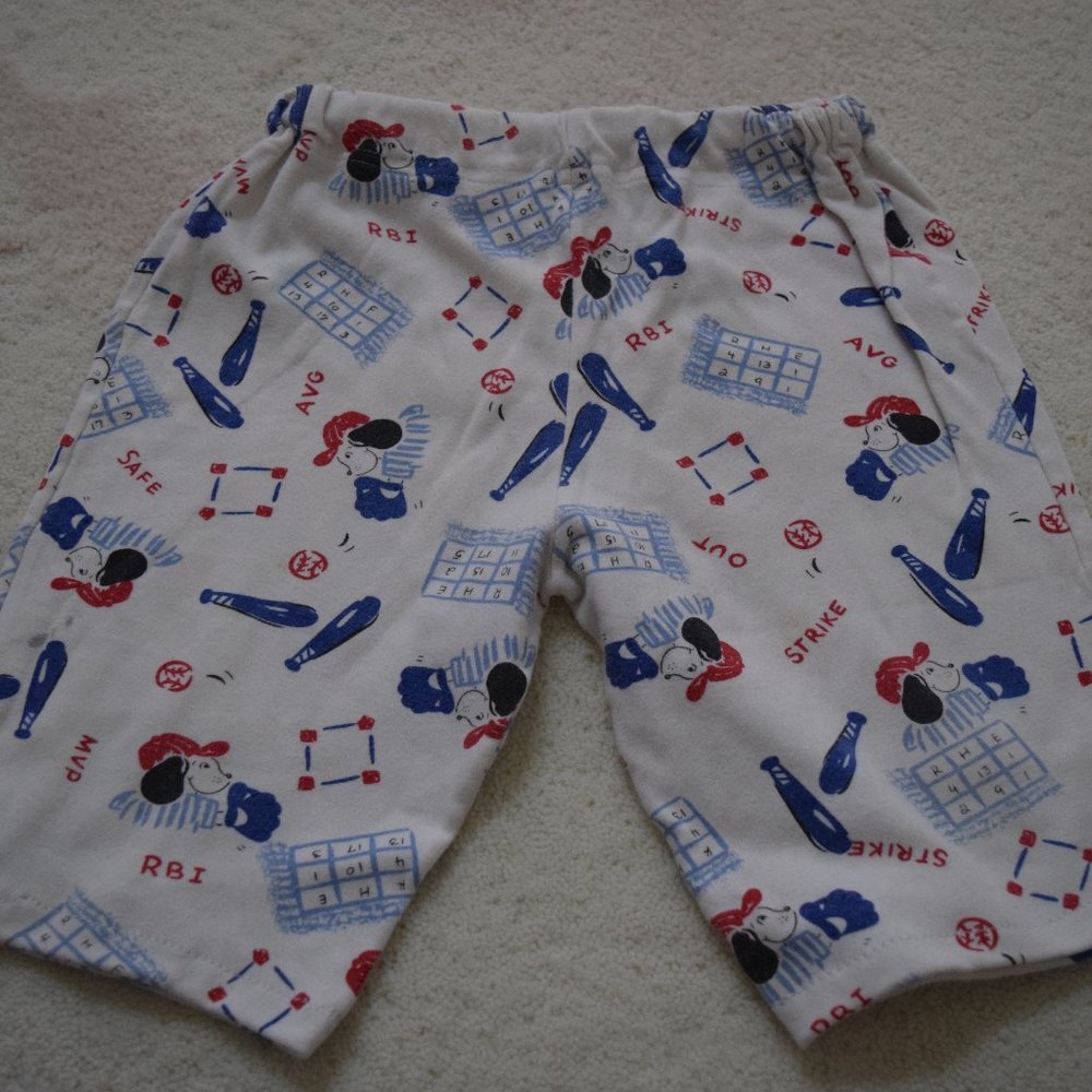 White Baseball Dog Umpire Pattern Pants | Size 24M